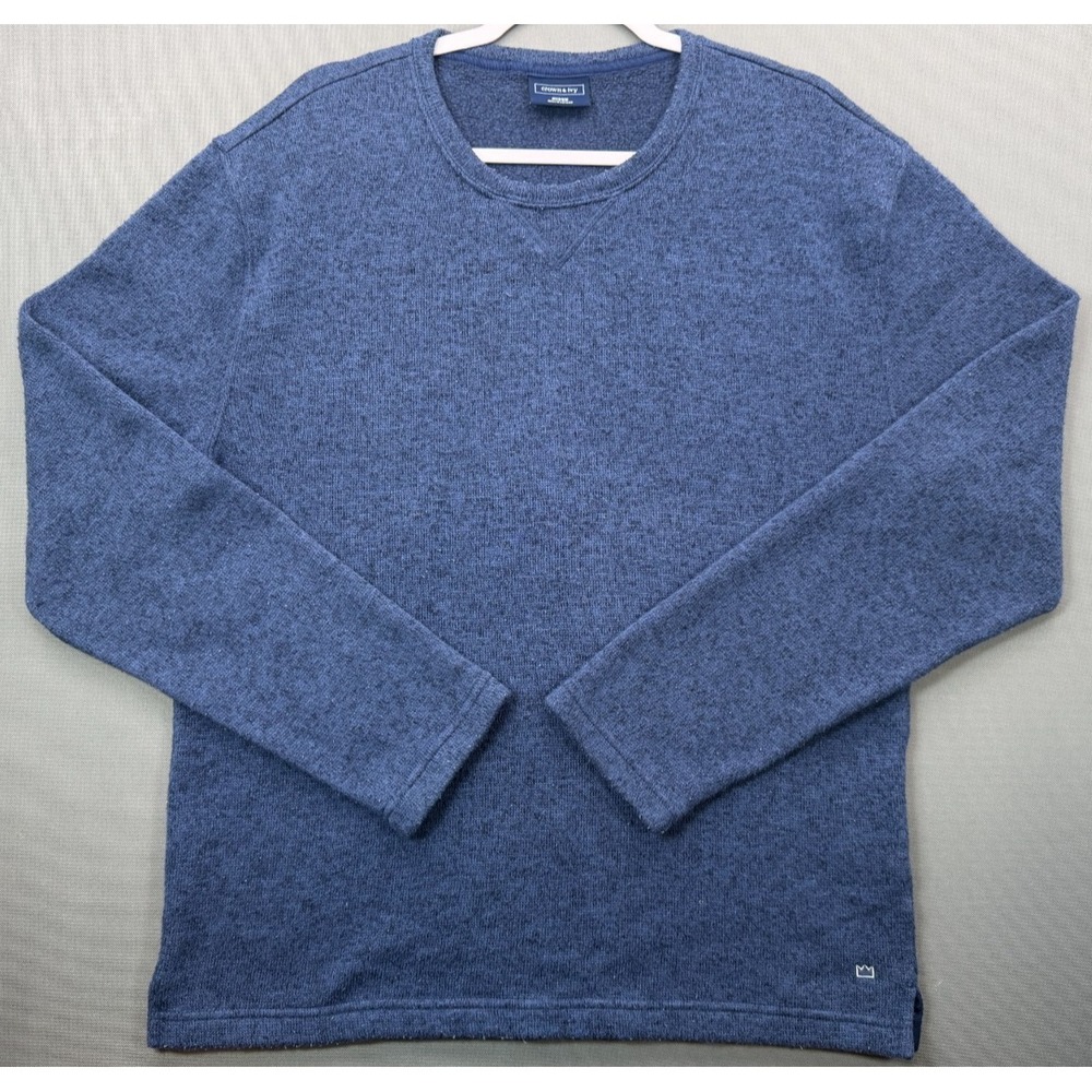 Crown & Ivy Sweater Fleece Pullover Heather Blue Crewneck | Men's Medium - Picture 7 of 10